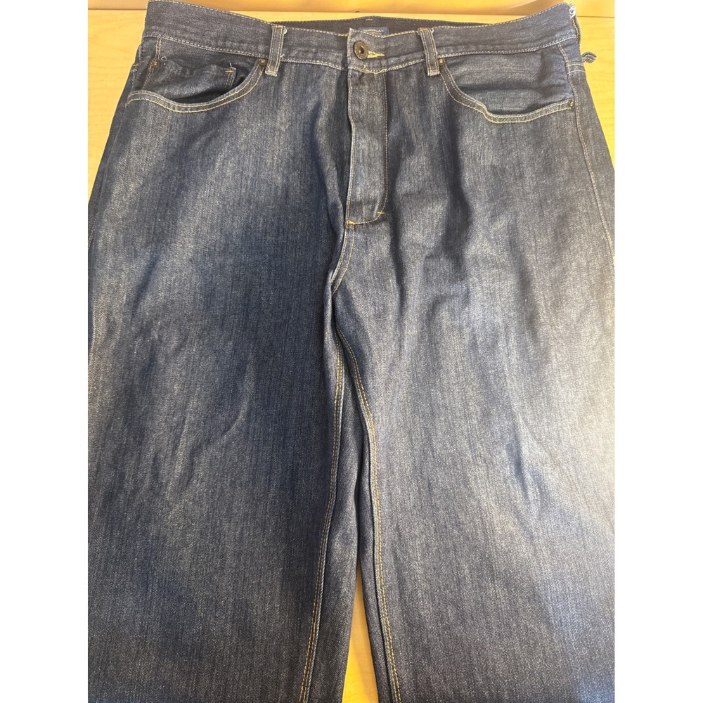 Sean John Mens Straight Leg Jeans Dark Wash Indigo Denim 38x32 RN130323